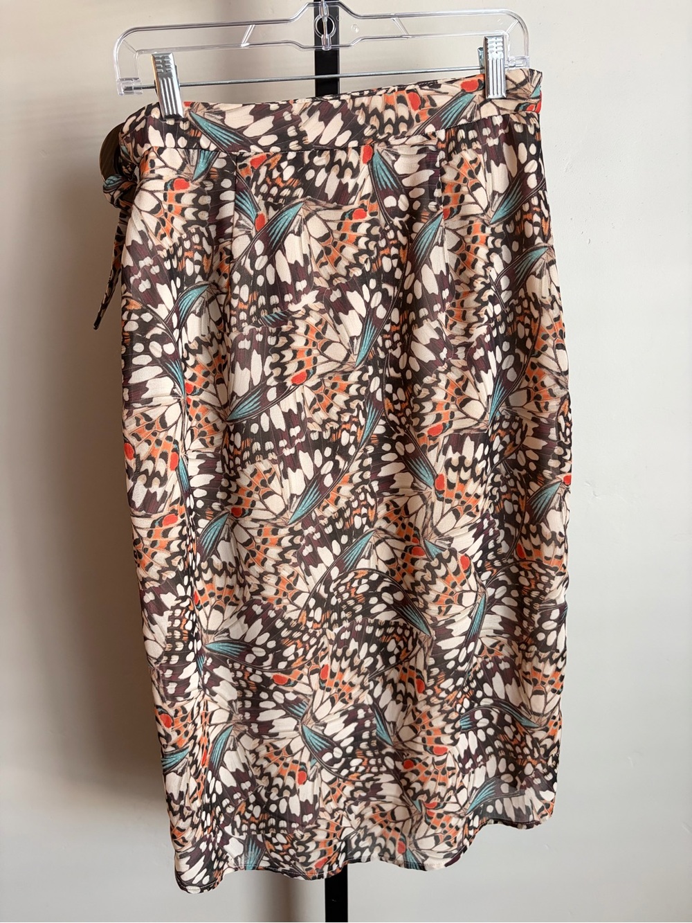 Anthropologie Hutch Butterfly Print Wrap Midi Skirt Boho Whimsical Size 8 - Picture 6 of 9